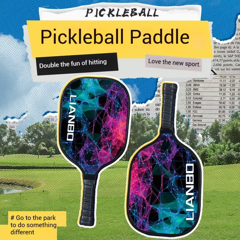 Pickleball Rackets Set Pickleball Paddle Set of 2 Rackets & 4 Pickleballs Balls Beach Tennis Pickleball Racquet Lightweight