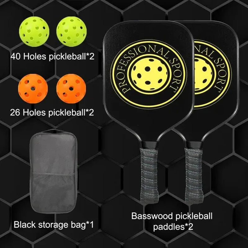 Pickleball Paddles Set of 2, USA Pickleball Approved(Usapa), Composite Graphite Carbon and Fiberglass Face Pickleball Paddles Set