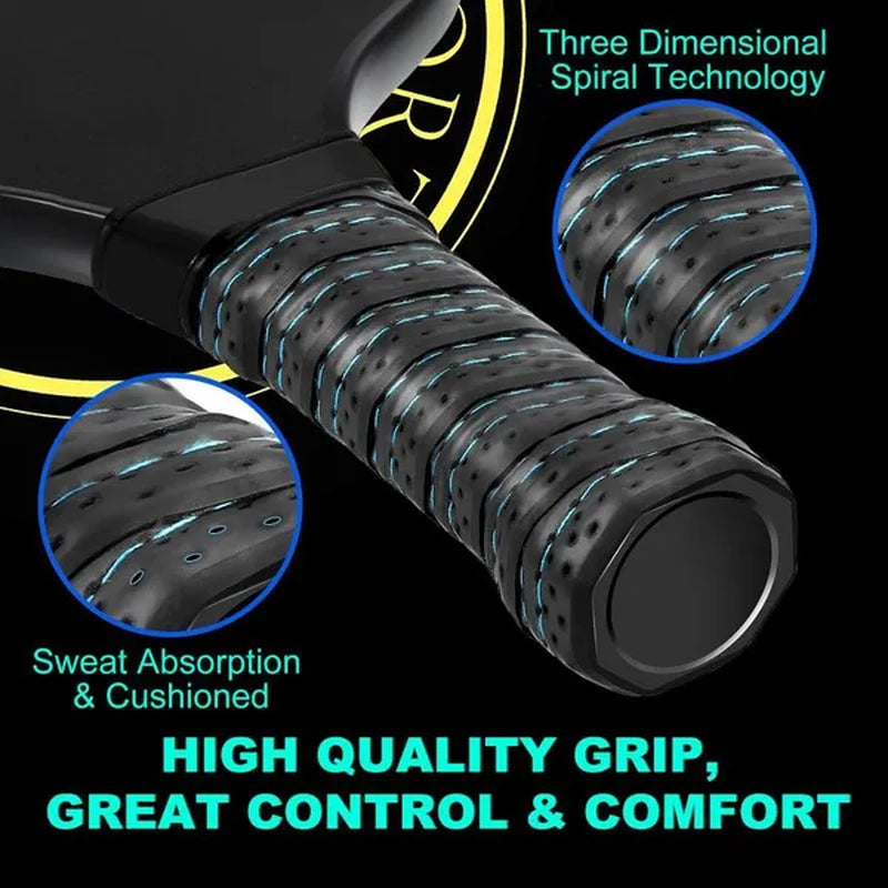 Pickleball Paddles Set of 2, USA Pickleball Approved(Usapa), Composite Graphite Carbon and Fiberglass Face Pickleball Paddles Set