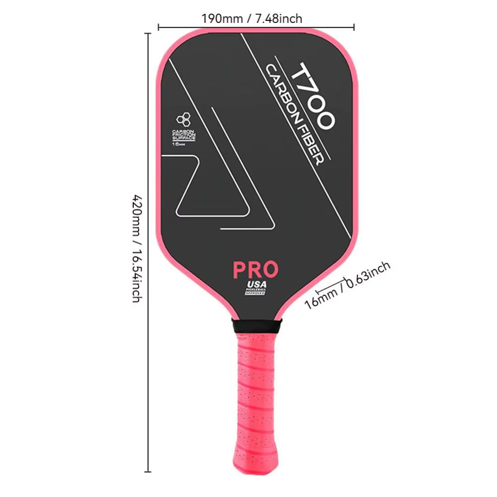Pickleball Paddle T700 Carbon Fiber Frosted Surface USAPA Approved Pickleball Rackets Durable Professional Game Supplies