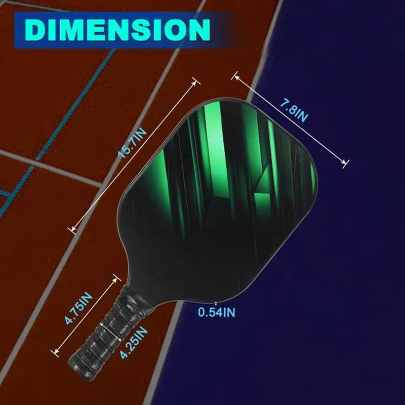 Pickleball Paddles Set, Light Fiberglass Pickleball Set Black Green