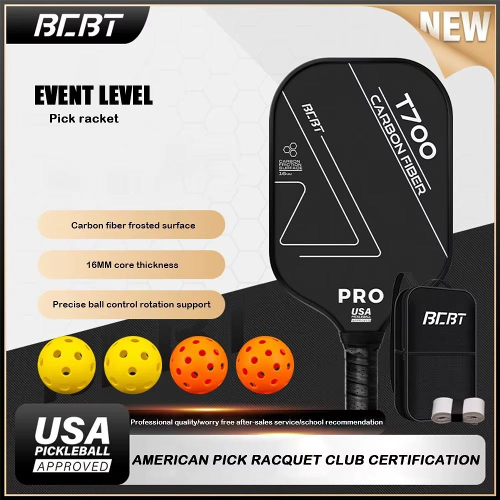 Pickleball Paddle T700 Carbon Fiber Frosted Surface USAPA Approved Pickleball Rackets Durable Professional Game Supplies