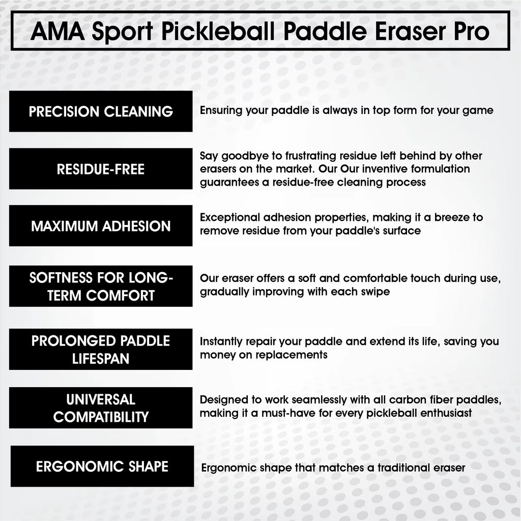 AMASPORT Pickleball Paddle Eraser Rubber Cleaner Erase Stain & Scratche Durable Effective Cleaning Pickleball Racket Accessories
