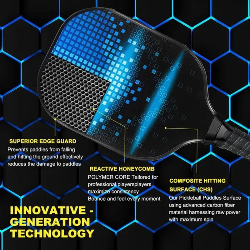 Uxcell Pickleball Paddle Set, USA Pickleball Approved(Usapa) Pro Graphite Pickleball Set, Polypropylene Honeycomb Core, Portable Bag/Paddle Cover