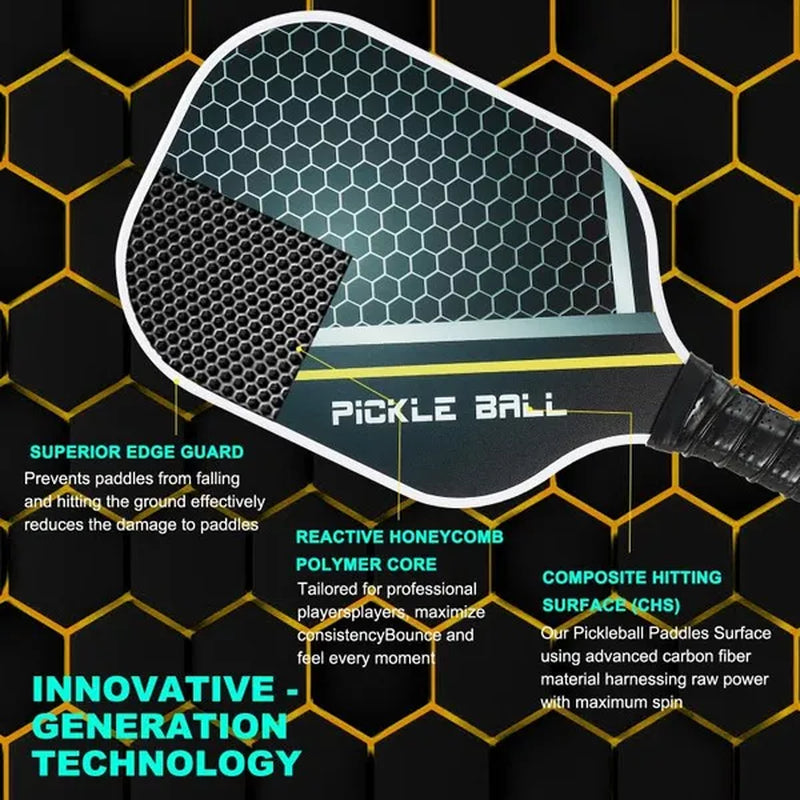 Graphite Pickleball Paddles USAPA Fiberglass Paddle with Bag Mesh