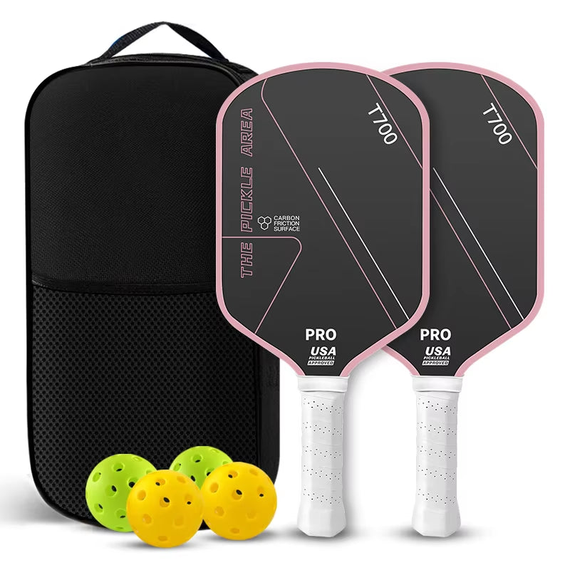 Pickleball Paddel Carbon Fiber T700 Event-Grade Profession Pickleball Racket Full Set Carbon Fiber 3K Pickleball Racket Durable