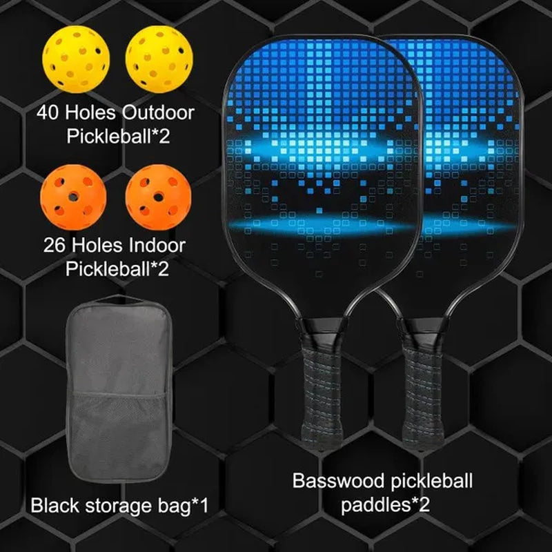 Uxcell Pickleball Paddle Set, USA Pickleball Approved(Usapa) Pro Graphite Pickleball Set, Polypropylene Honeycomb Core, Portable Bag/Paddle Cover